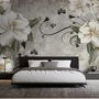 Vintage Cream Flowers Art Wallpaper Mural