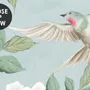 Soft Chinoiserie Peony Tree Blossom Art Wallpaper Mural