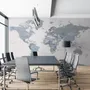 White and Purple Political World Map Wallpaper Mural