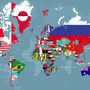 Country Flags on World Map Wallpaper Mural