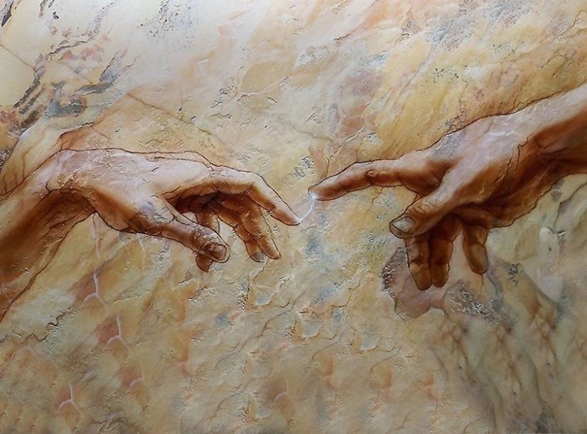 Watercolor Abstract Hands Wallpaper Mural