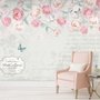  Papier peint panoramique roses victoriennes en vigne rose 