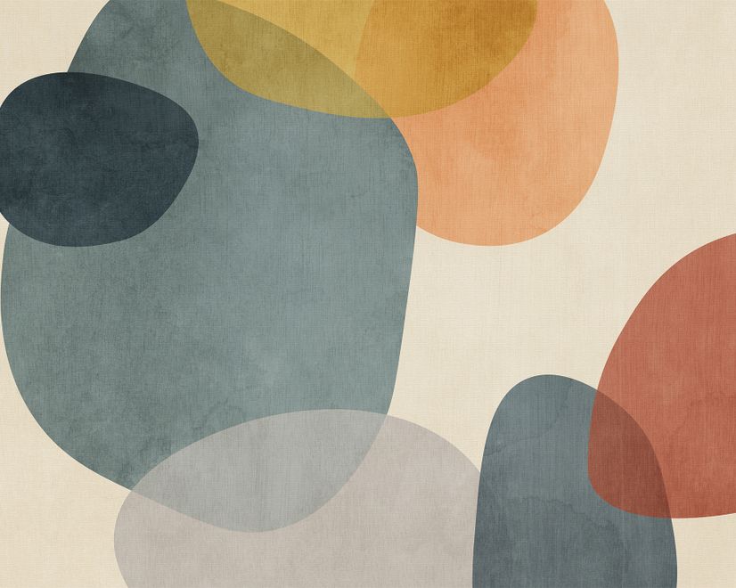 Abstract Geometric Shapes Paintbrush Art Wallpaper Mural