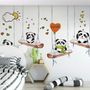 Swinging Panda Bears Wallpaper Mural