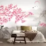 Cherry Blossom with Mountain Landscape Wallpaper Mural