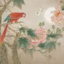 Nostalgic Peony Blossom and Parrot Wallpaper Mural