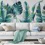 Monochrome Green Banana Leaf Wallpaper Mural