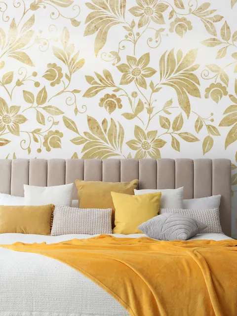 Damask Pattern Floral Art Wallpaper Mural