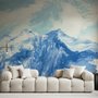Acrylic Blue Mountain Landscape Wallpaper Mural