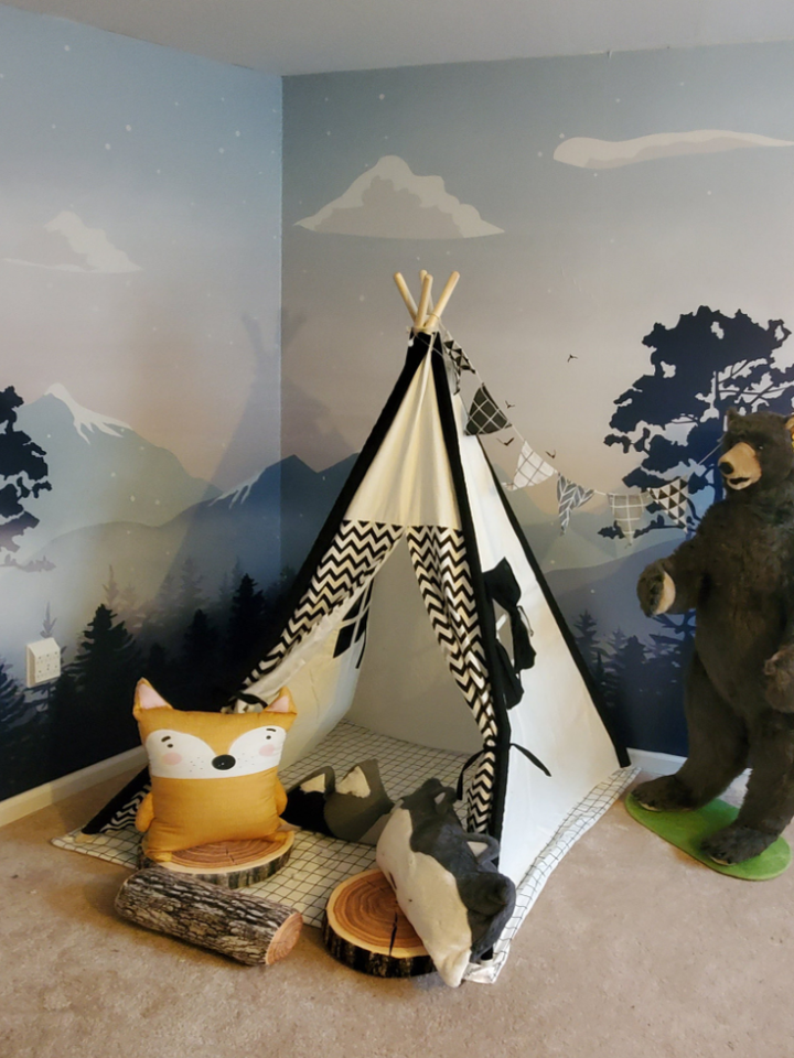 Kids Mountain Landscape with Snow Wallpaper Mural