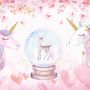 Kids Girls Unicorn with Pink Florals Wallpaper Mural