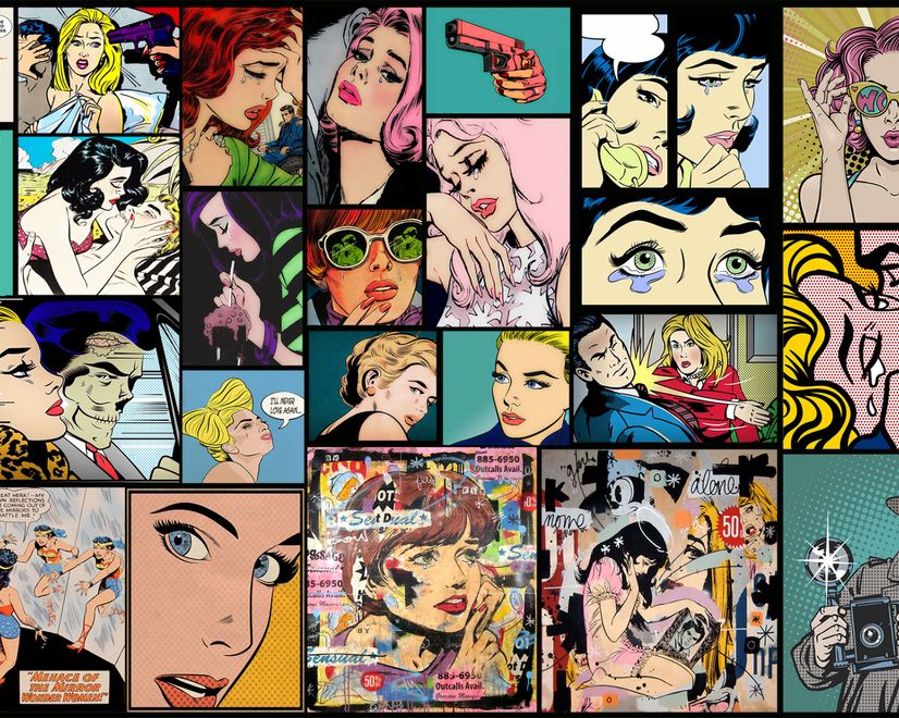 Fototapete Comic Pop Art Gesichter