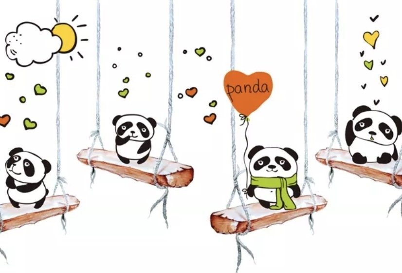 Fototapete Schwingende Pandabären