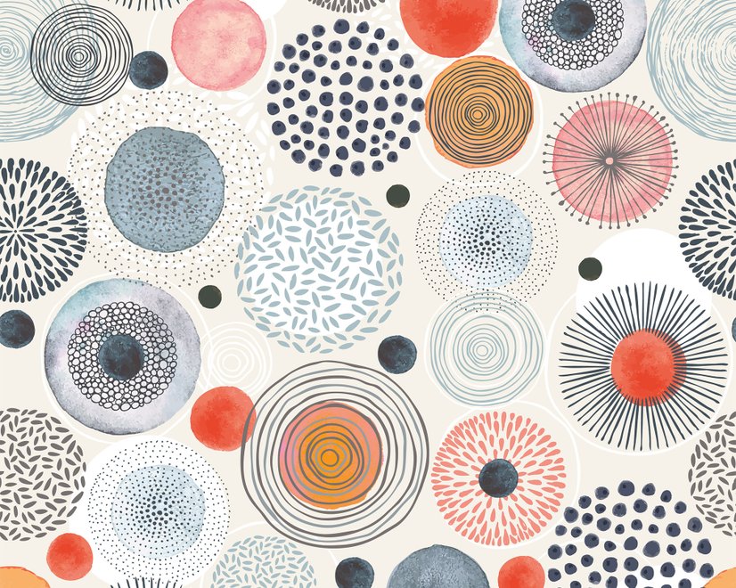 Abstract Colorful Circle Wallpaper Mural