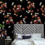 Chinese Red Floral Wallpaper Mural