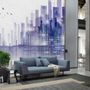 Black Green Dark Cityscape Wallpaper Mural