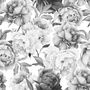 Papier peint floral sombre rose charbon