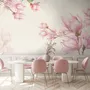 Watercolor Pink Magnolia Blossom Wallpaper Mural