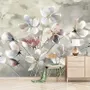 Papier peint panoramique floral pastel à l'huile