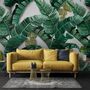 Watercolor Banana Leaf Pattern Wallpaper Mural