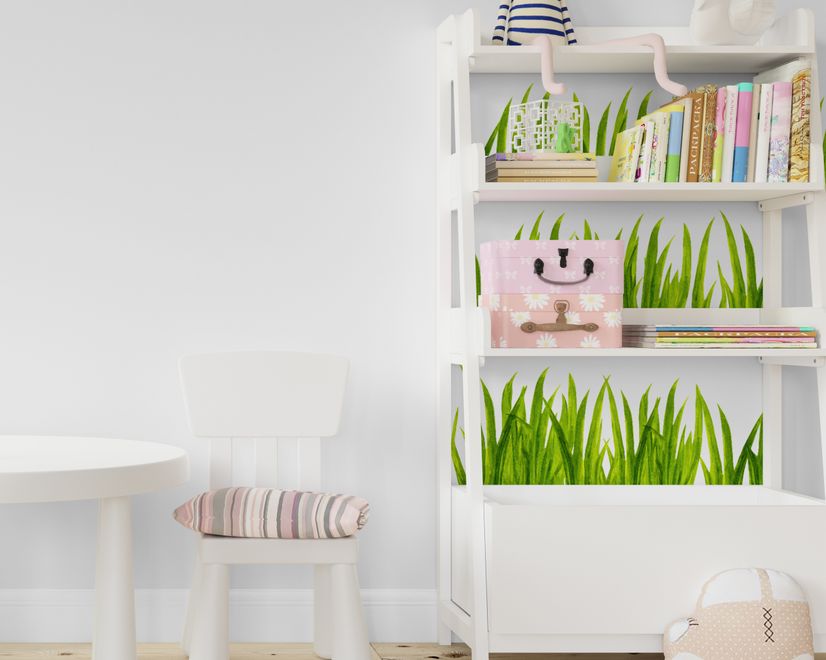 Kids Watercolor Green Plants Wall Decal Sticker