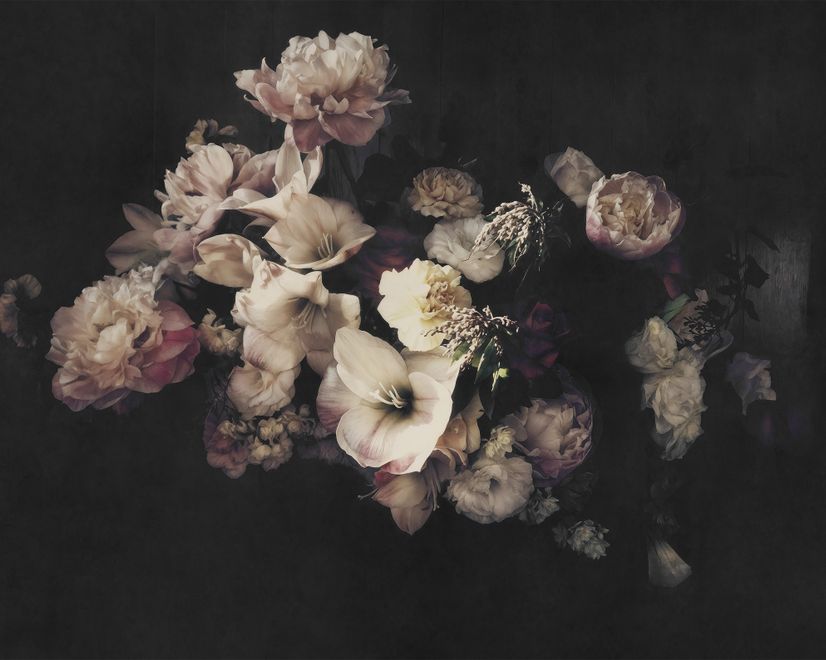 Dutch Dark Floral Wallpaper Mural