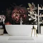Dark Floral Bouquet with Red Peony and Lily Wallpaper Mural