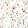 Papier peint panoramique aquarelle douce fleurs sauvages
