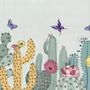Watercolor Drawing Cactuses and Butterfly Wallpaper Mural