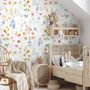 Papier peint panoramique aquarelle coloré fleurs sauvages botaniques