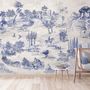 Vintage Monochrome Jouy Style Landscape Wallpaper Mural