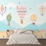 Kids Hot Air Balloon and Little House Wallpaper Mural