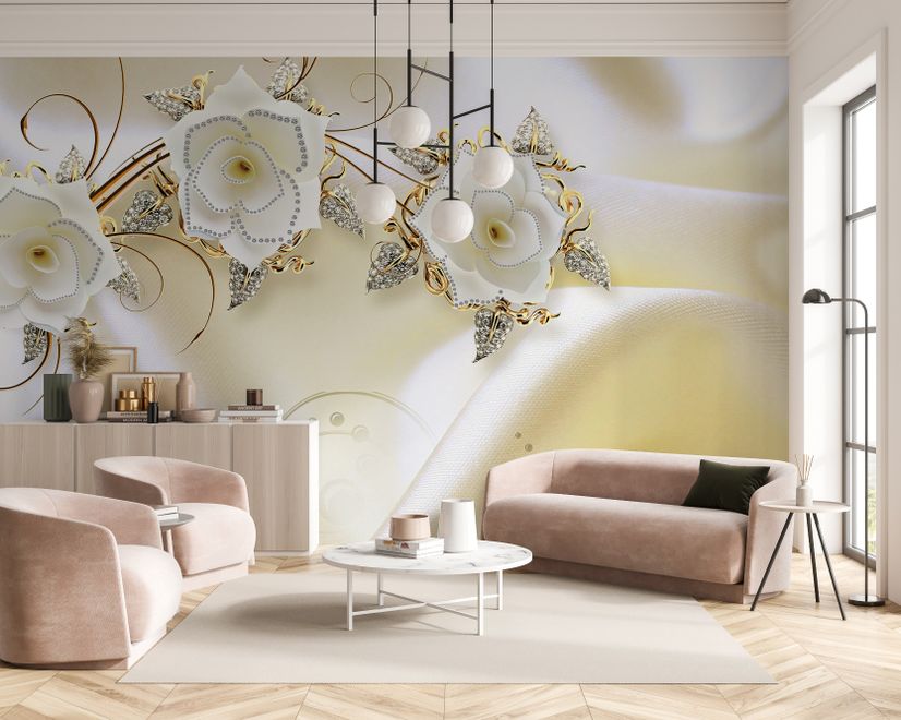 Schmuck Floral mit Kunstseide Fototapete