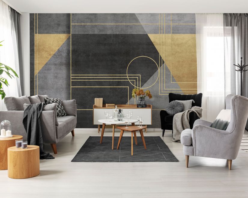 Colorful Geometric Grunge Art Wallpaper Mural