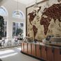 3D Looking Coffee Map Wallpaper Mural