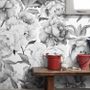 Papier peint floral sombre rose charbon
