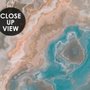 Turquoise Brown Wave Brush Wallpaper Mural