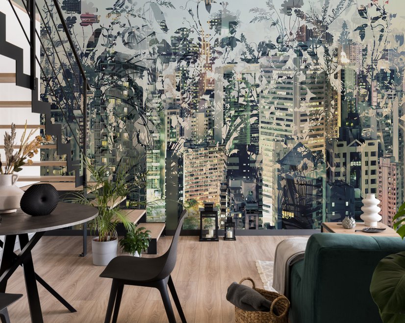 Abstract City Landscape Wallpaper Mural