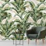 Papier peint feuille banane tropicale détails or
