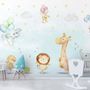 Kids Nursery Safari Animals Playing Wallpaper Mural
