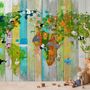 Kids World Map on the Colorful Wood Wallpaper Mural