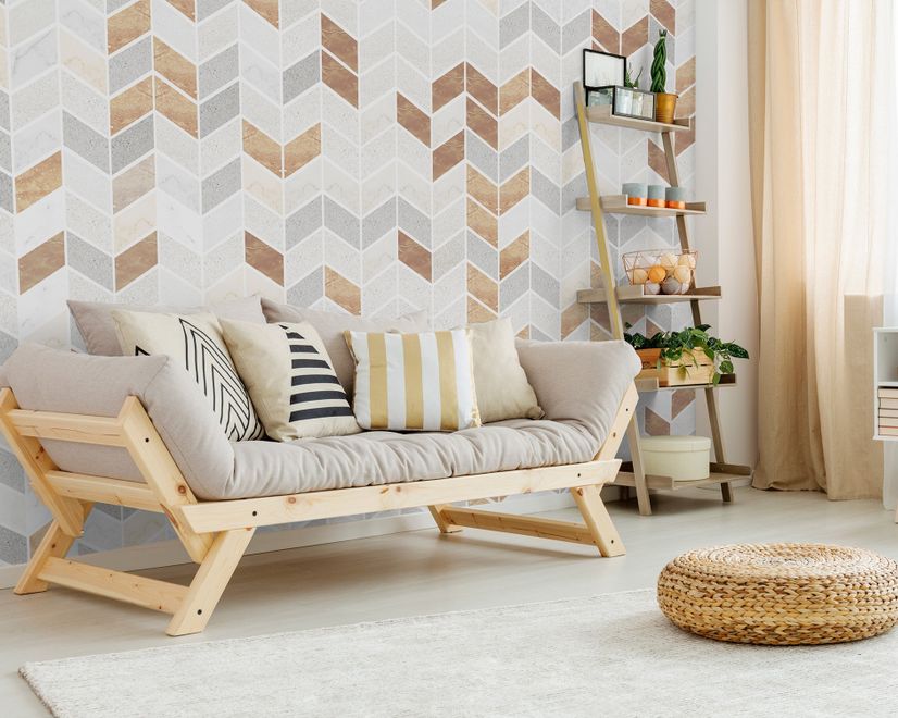 Polygonal Square Geometric Pattern Wallpaper Mural