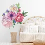 Watercolor Pink Peony Tulip Daisy Floral Bouqet Wall Decal Sticker