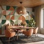 Retro Abstract Geometric Shapes Wallpaper Mural