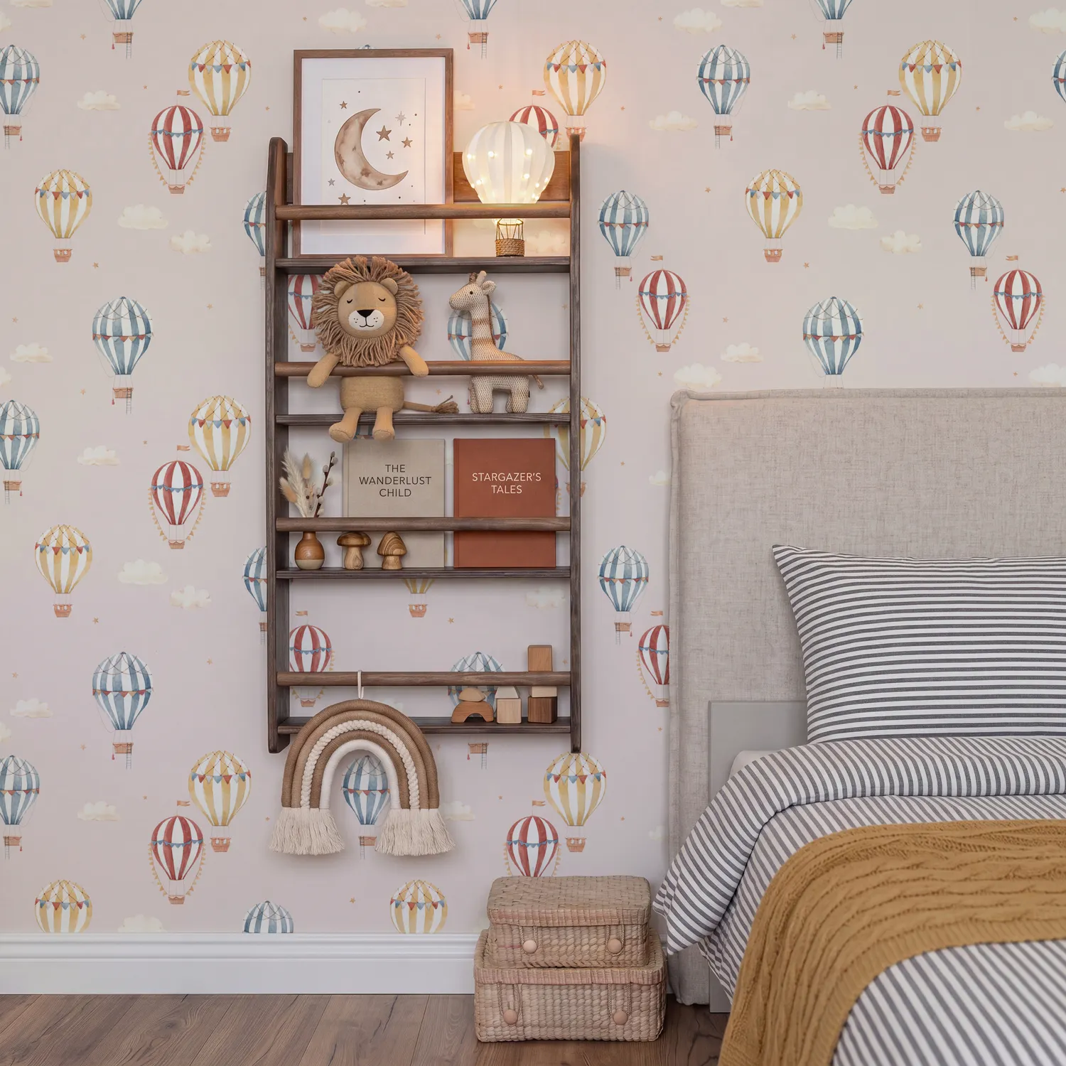 Hot Air Balloon Wallpaper for Nursery Room - Peel and Stick