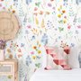 Watercolor Colorful Botanical Wild Flower Wallpaper Mural