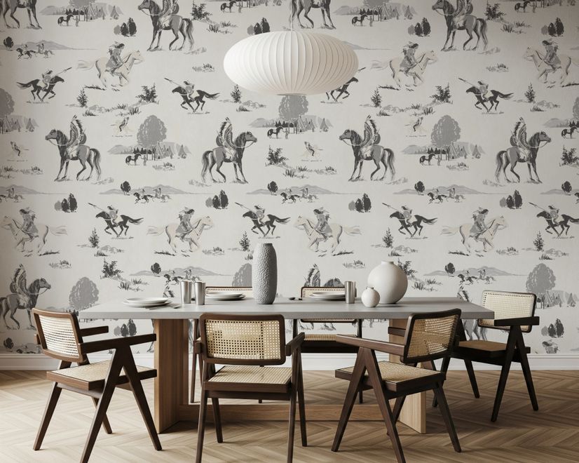 Retro Western Cowboys Wallpaper Mural