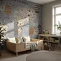 Kids World Map with Vintage Hot Air Balloon Wallpaper Mural
