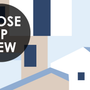 Cartoon Old Blue Greek House Wallpaper Mural