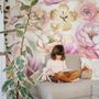 Pink Peony Floral Bouqet Pattern Wallpaper Mural